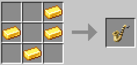 Саксофон в Minecraft из мода Music Maker с детализированной 3D-моделью