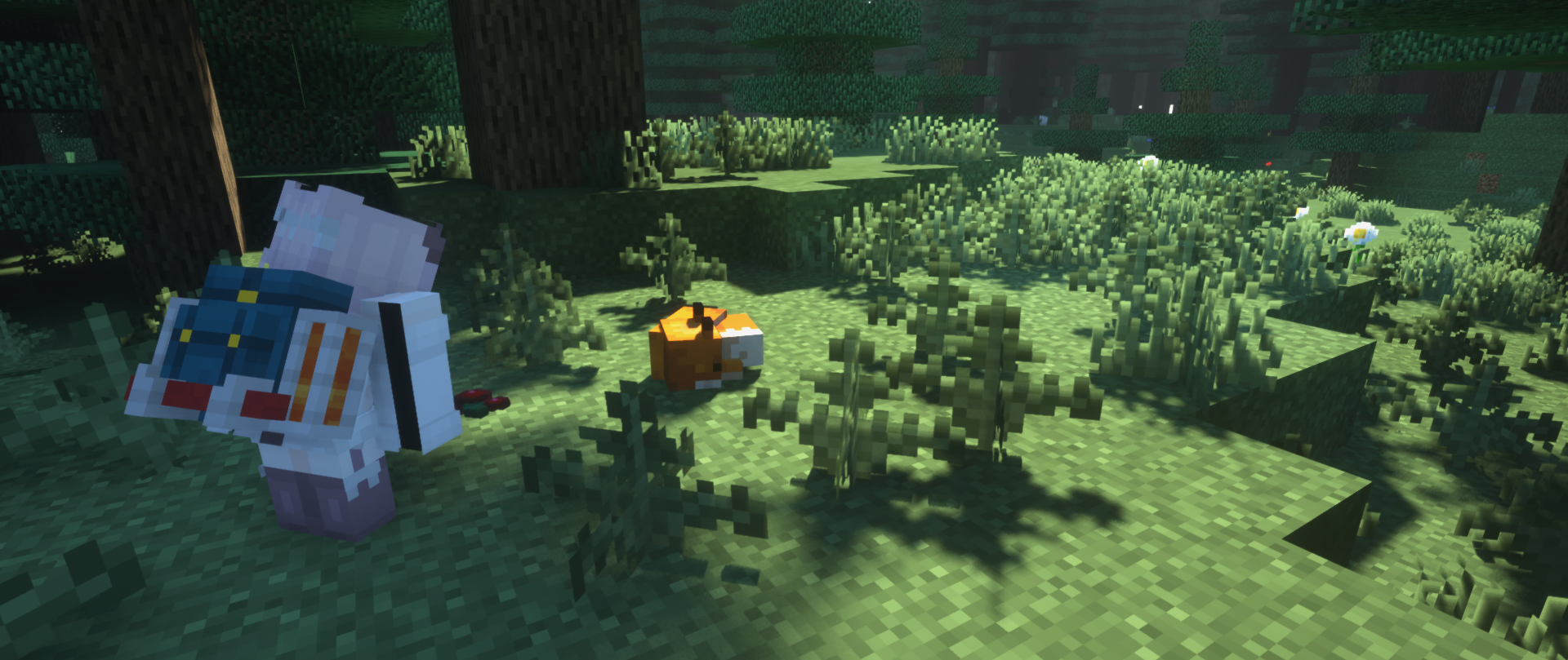 Игрок использует редстоун для создания автоматической двери в Minecraft