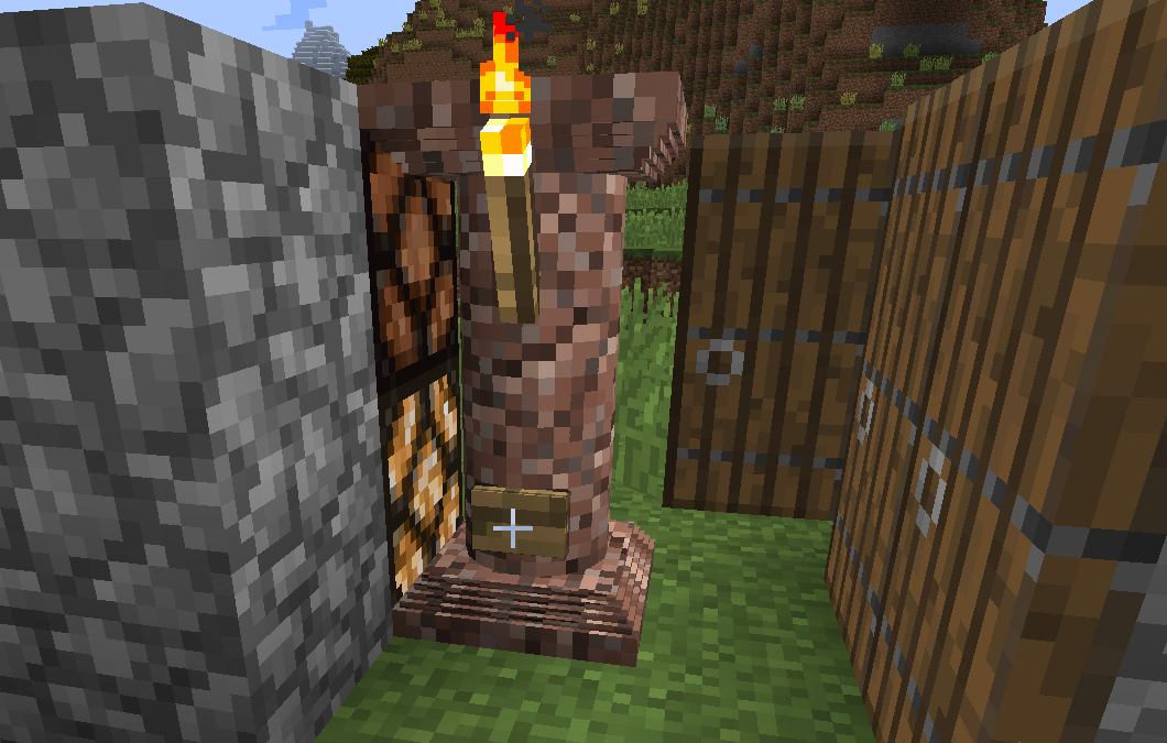 Скриншот прозрачных блоков в Minecraft с эффектом полупрозрачности
