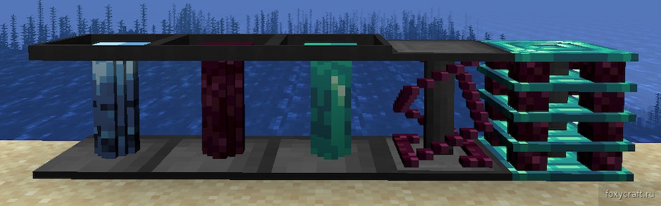 Красивый пейзаж в Minecraft с горами и лесом