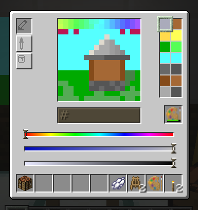 Интерфейс рисования мода Zetter в Minecraft с панелью инструментов