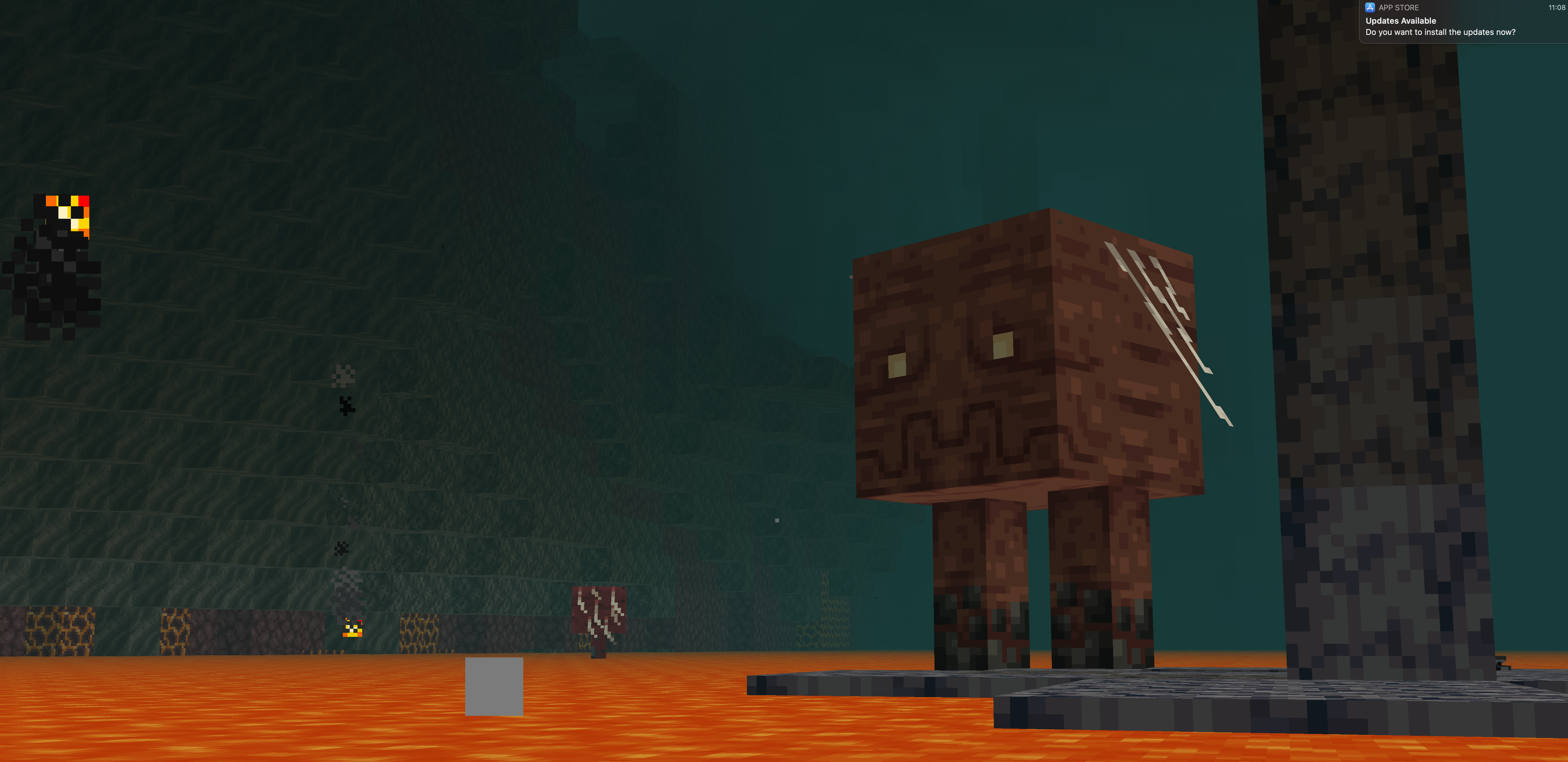 Сравнение Elder Strider и обычного страйдера в Minecraft
