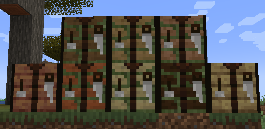 Схема редстоун-механизма в Minecraft с поршнями и повторителями