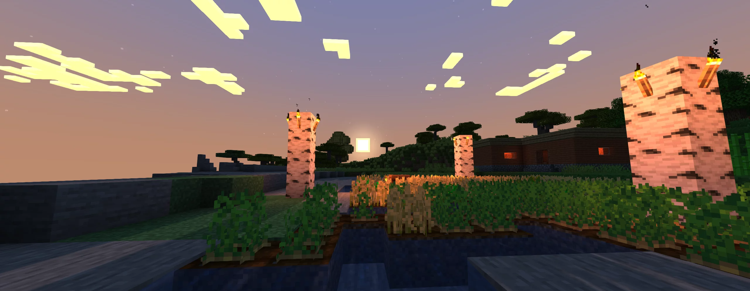 Крупный проект в Minecraft: замок из каменных кирпичей с башнями