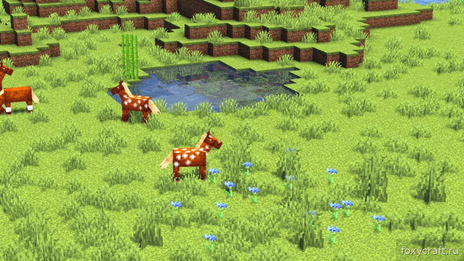 Горный биом в Minecraft с шейдерами Seamatis Vibrant, реалистичные текстуры