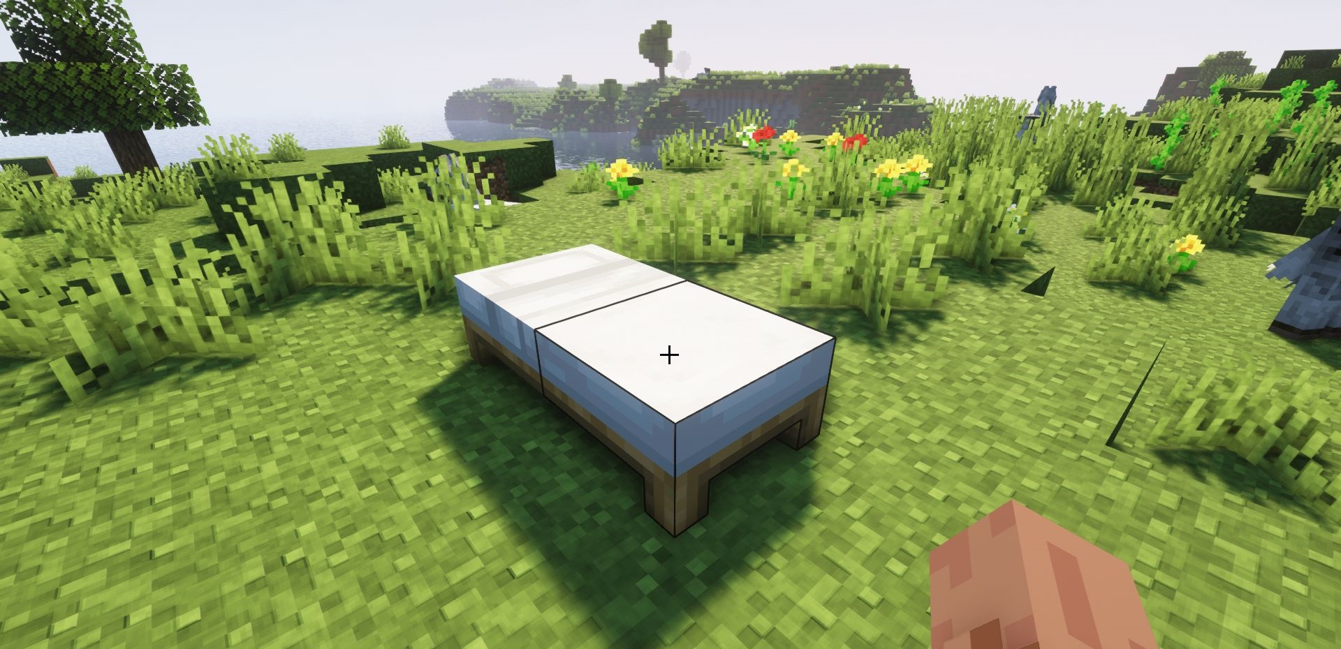 Готовый спаун-поинт в Minecraft с помощью мода Set World Spawn Point