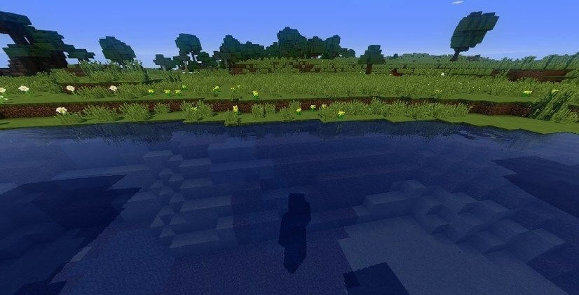 Детализированная текстура травы и листвы в Minecraft с шейдерами