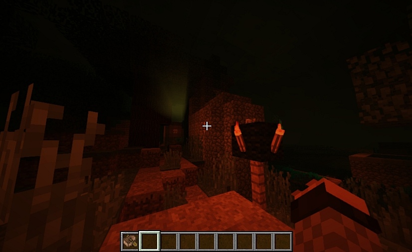 Красный шейдер для Minecraft с эффектом кинематографичного освещения и насыщенными цветами