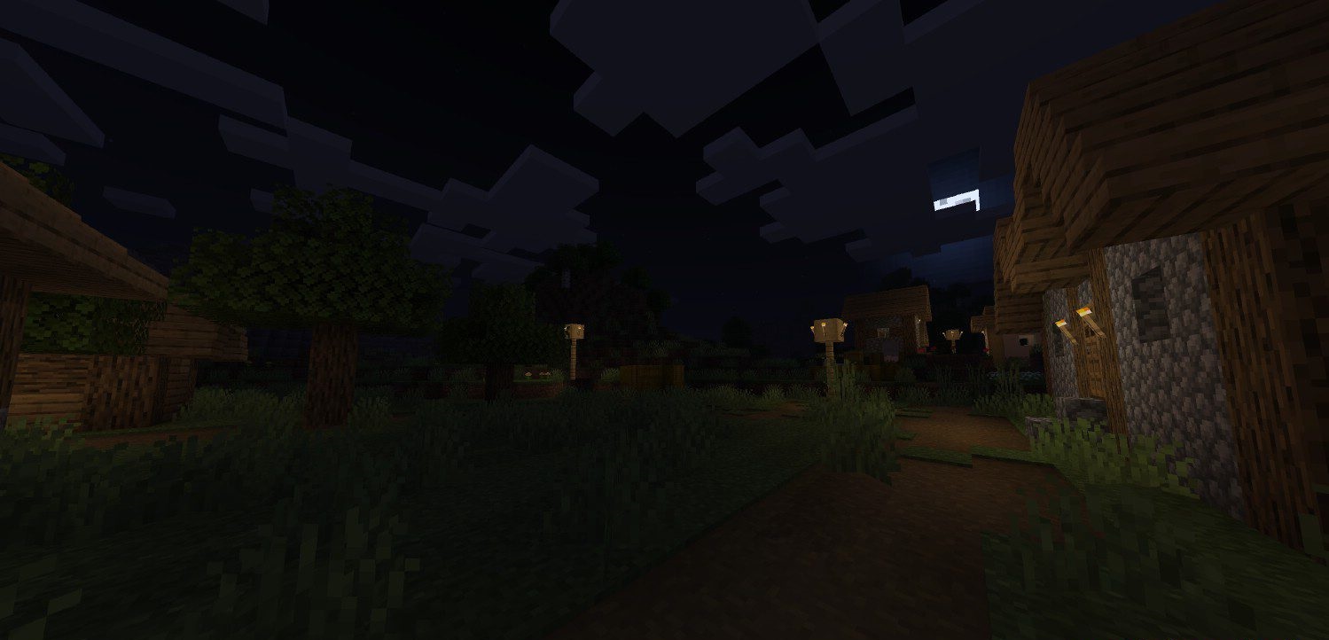 Готовый результат после установки Shadow Only в Minecraft