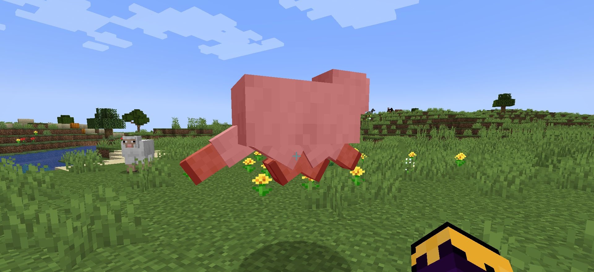 Разноцветные овцы в Minecraft с модом Sheep Squeak