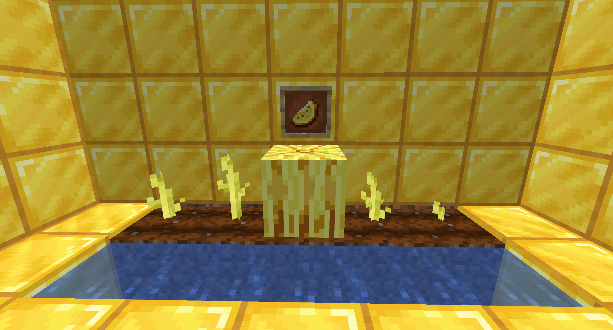 Золотая дыня в Minecraft из мода Golden Agriculture с блестящей текстурой