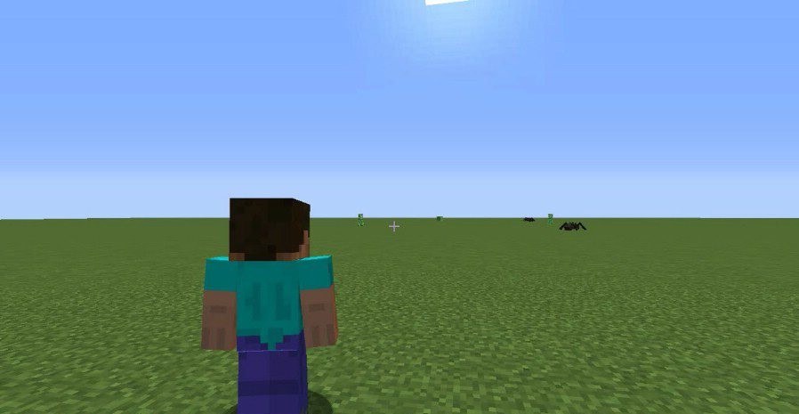 Сравнение стандартного вида и Shoulder Surfing Reloaded в Minecraft