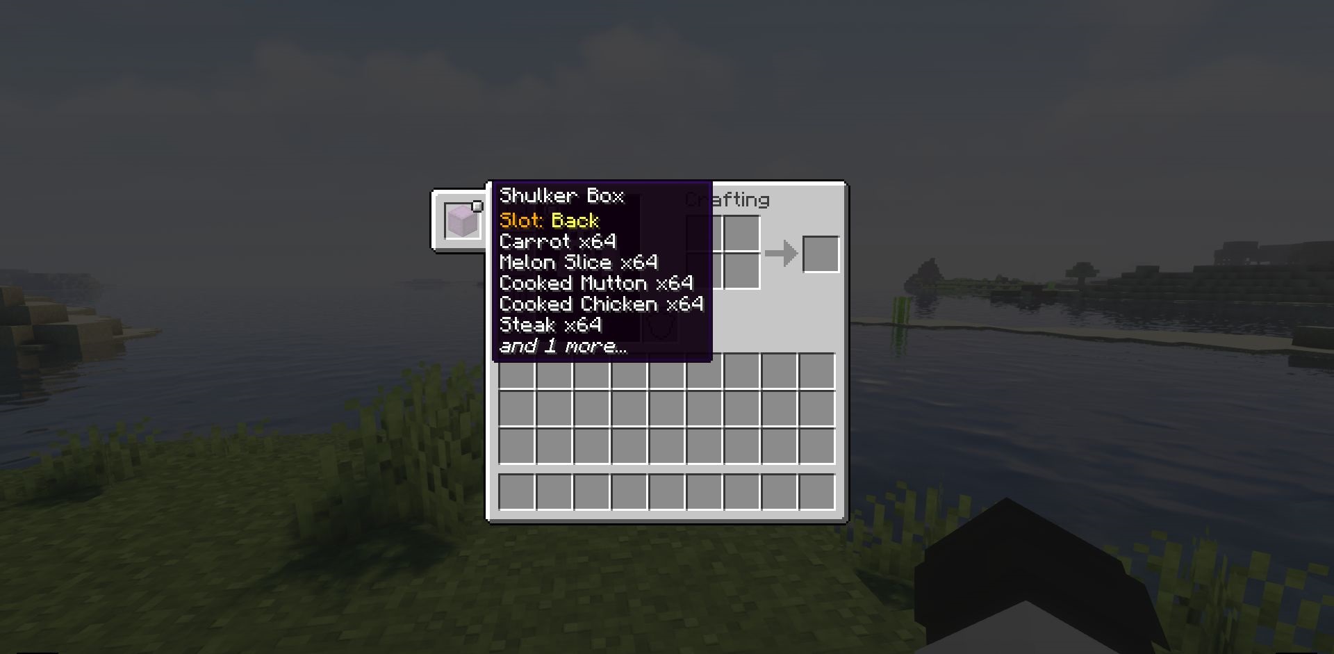 Сравнение стандартного Minecraft и версии с модом Shulker Box Slot