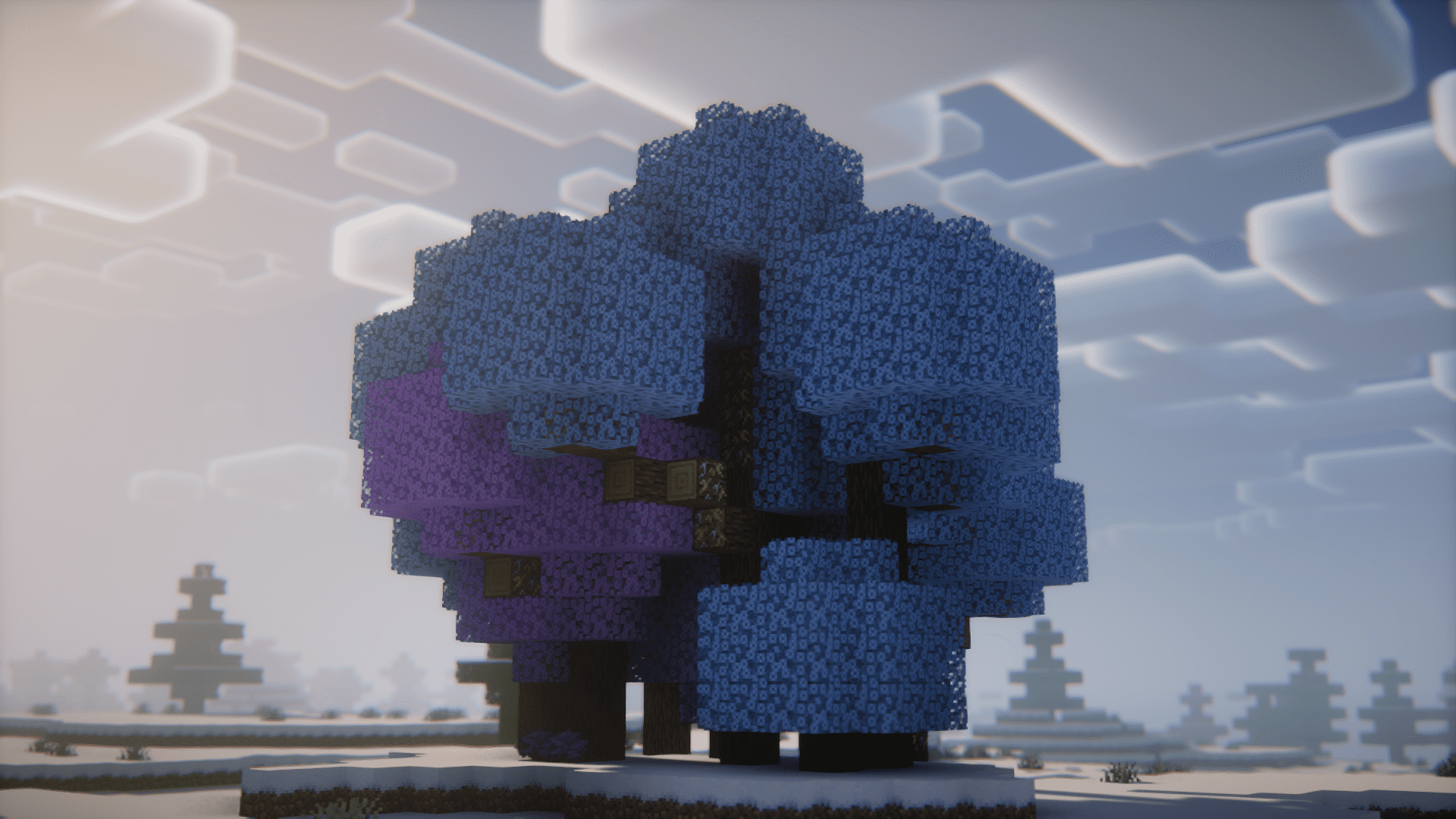 Пример использования цветов Sierra’s Flowers для декора в Minecraft