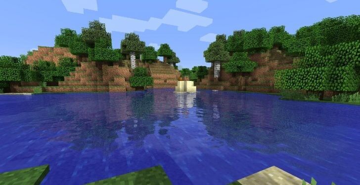 Деревня в Minecraft с улучшенной графикой благодаря шейдерам Sildurs