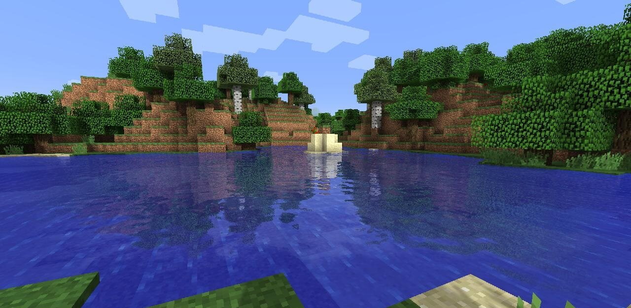 Подземелье в Minecraft с шейдерами, показывающее динамическое освещение факелов
