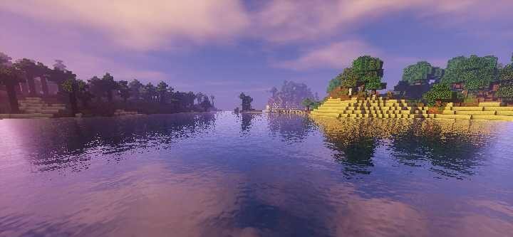 Детализированная вода и отражения в Minecraft с шейдерами Sildur's