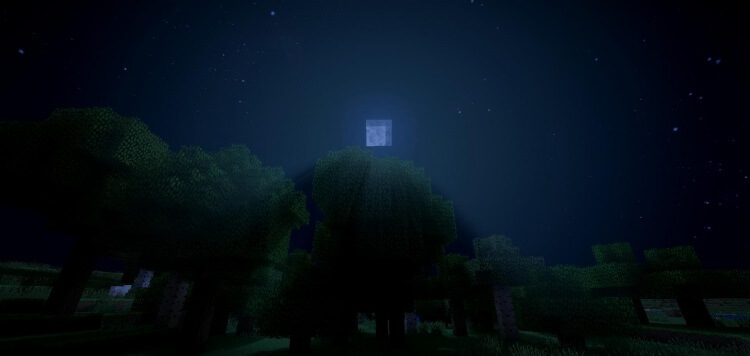Красивый закат в Minecraft с шейдерами Sildur’s Enhanced Default