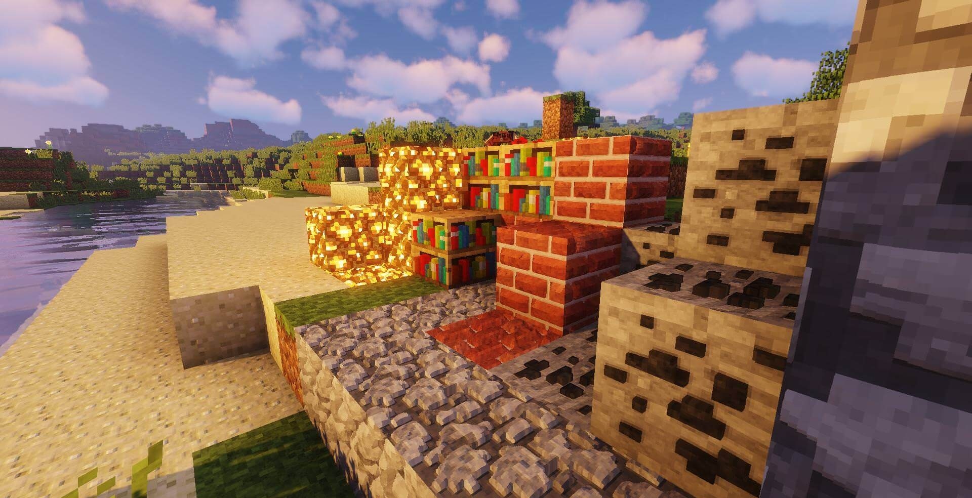 Яркий биом в Minecraft с Sildur's Vibrant Shaders