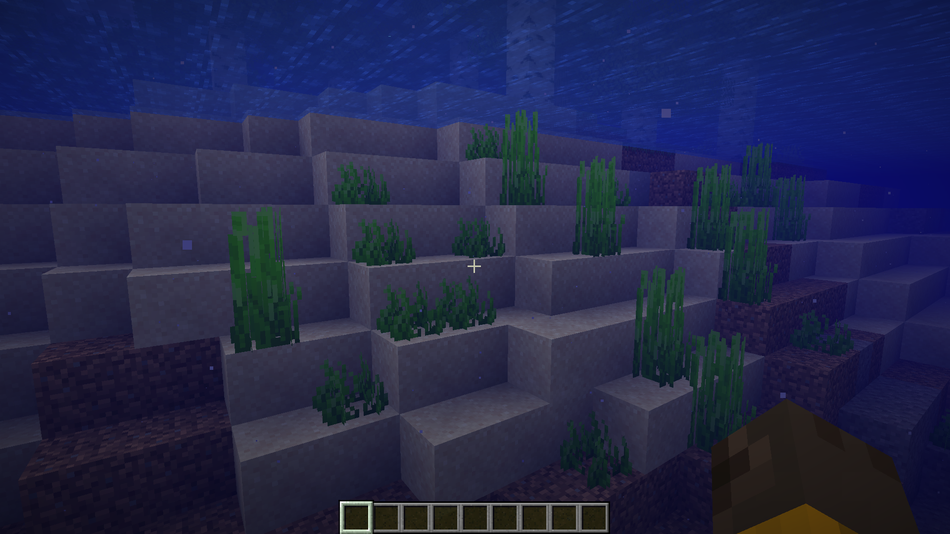 Minecraft с шейдерами и модом Silent Screenshots, демонстрирующий красивый пейзаж