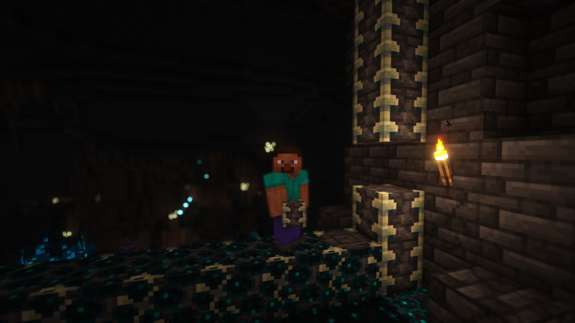 Готовые постройки из усиленного сланца в Minecraft