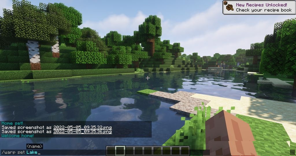 Геймплей с использованием Simple Homes Mod для быстрого перемещения в Minecraft