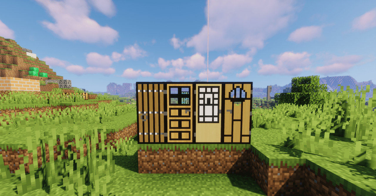 Пример использования текстур-пака Simple Realistic в биоме леса в Minecraft