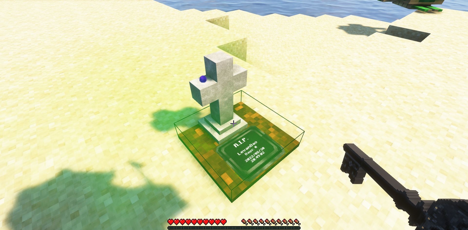 Пример использования мода Simple Tomb в мультиплеере Minecraft
