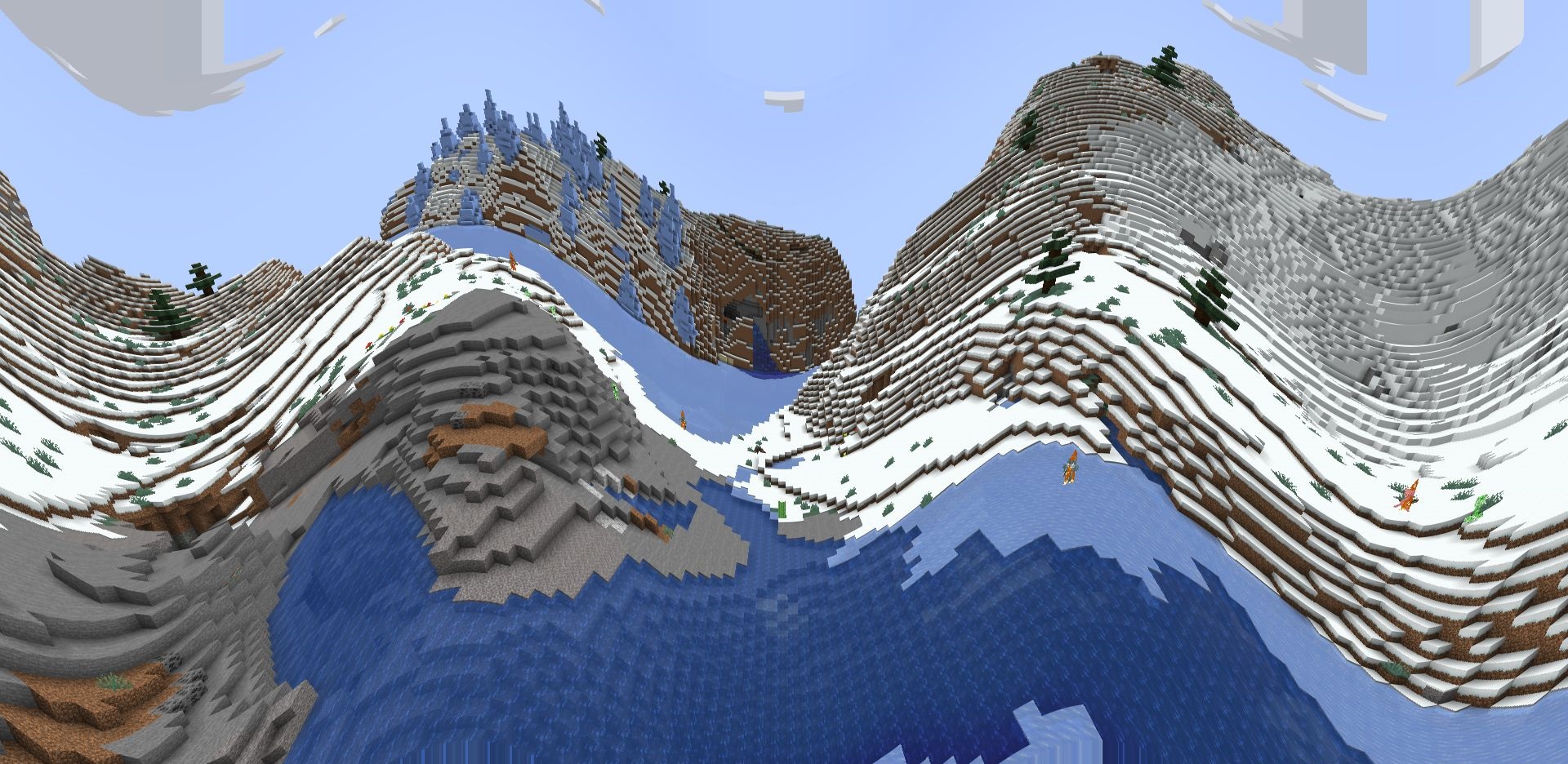 Sinus Shaders в действии - сюрреалистичное небо и вода в Minecraft