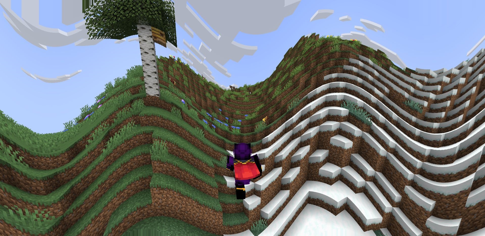 Minecraft с шейдерами Sinus - сюрреалистичный пейзаж в игре