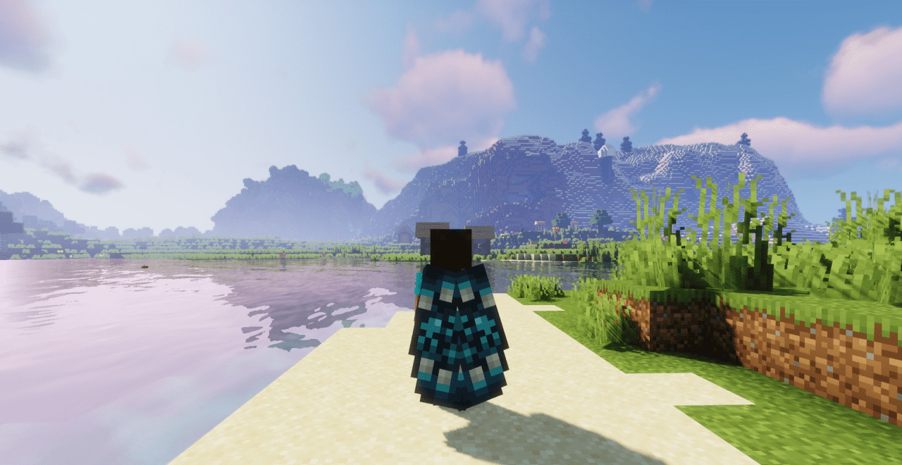 Скриншот игрока в полете с новыми элитрами Skulk Elytra в Minecraft