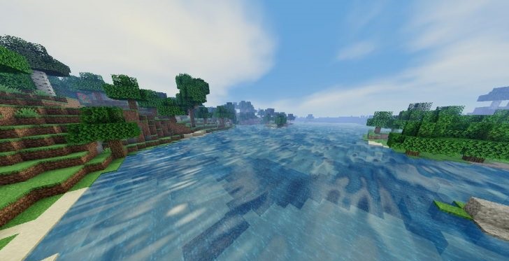 Деревня в Minecraft с улучшенной графикой, реалистичными тенями и освещением
