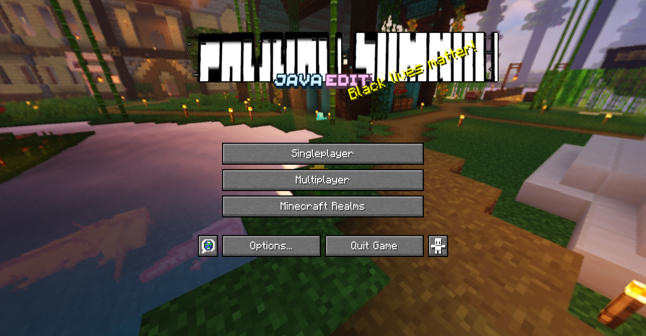 Ночной пейзаж в Minecraft с текстур-паком Somnolence — улучшенное освещение и текстуры