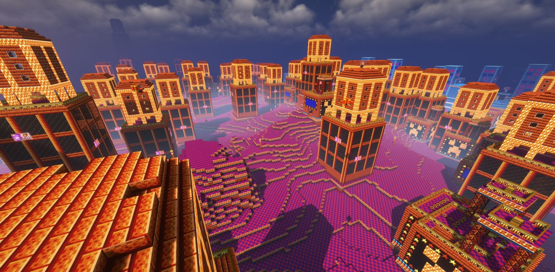 Концерт в Minecraft с использованием барабанов и пианино из мода SoniCraft