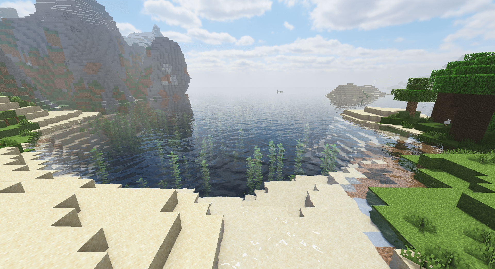 Подводный мир в Minecraft с шейдерами – прозрачная вода и реалистичные блики