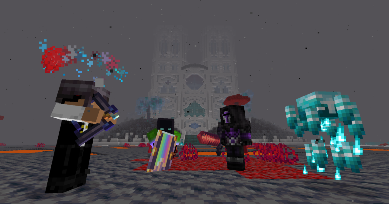 Геймплей Minecraft с текстур-паком Sparkles Stardust Labs в разных биомах
