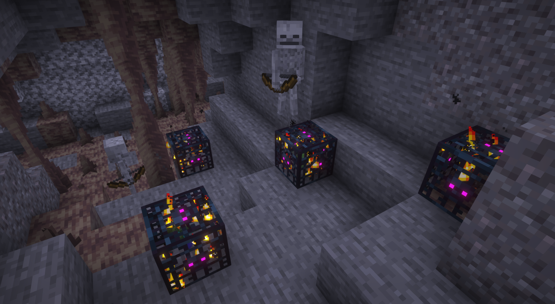 Геймплей с модом Spawners Drop Treasure в Minecraft: игрок собирает дроп