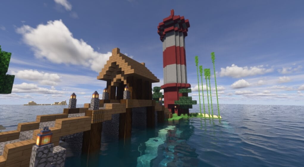 Сравнение графики Minecraft с шейдерами Spectrum и без них