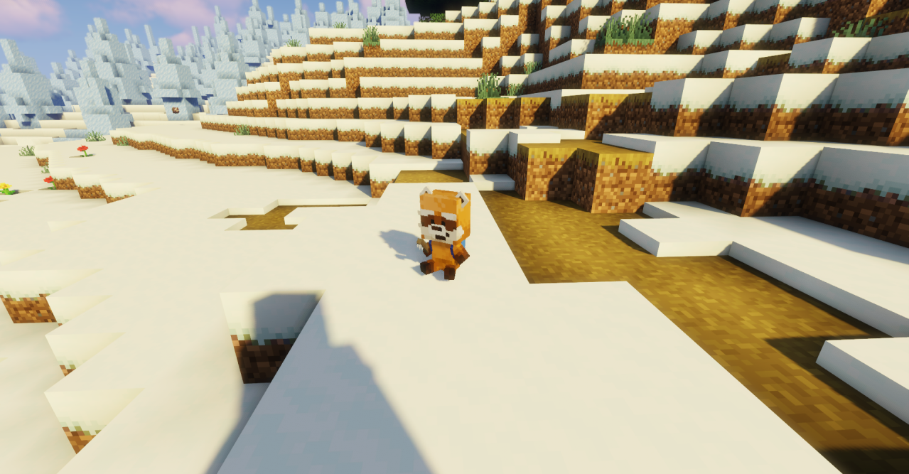 Плюшевый Spiffo в разных биомах Minecraft