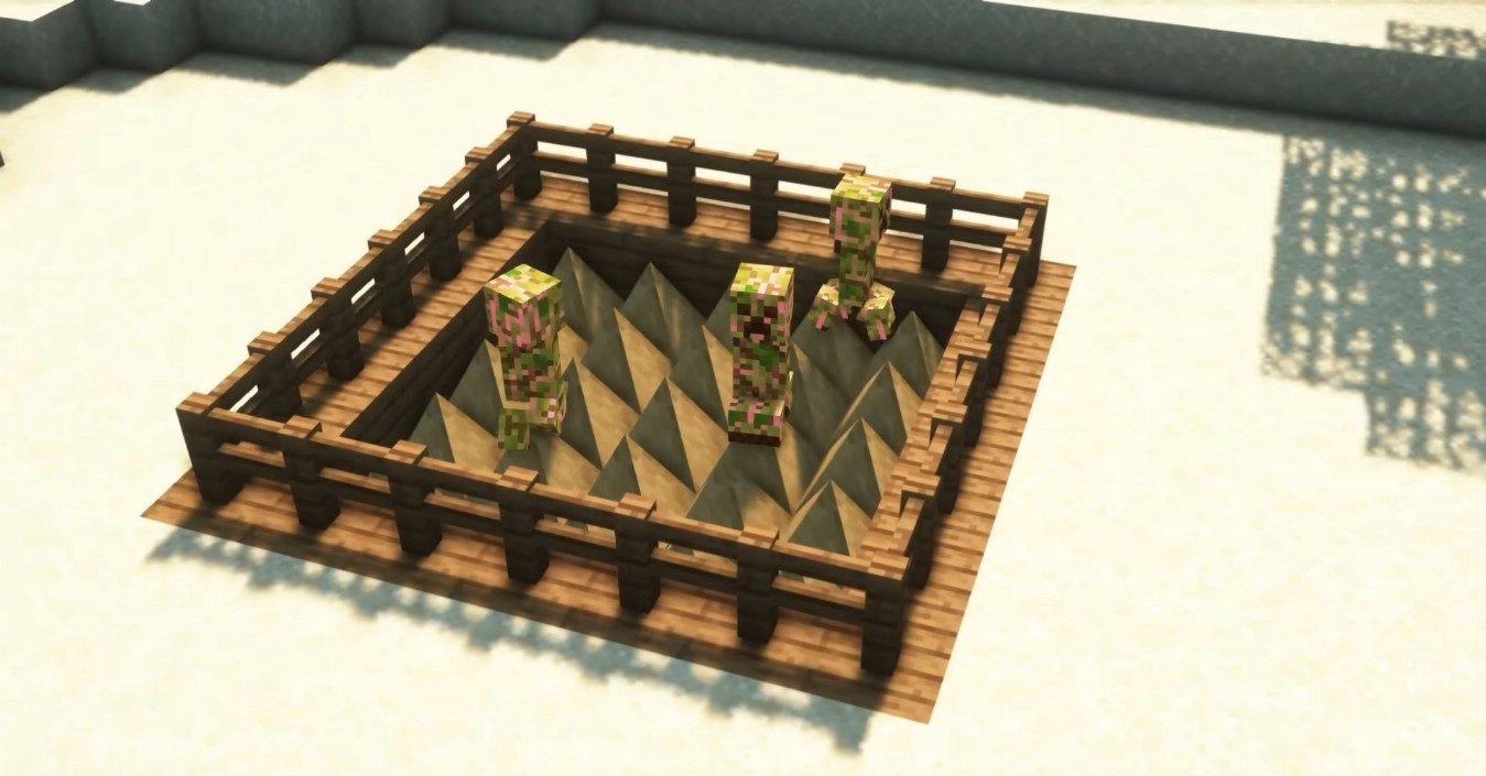 Пример использования Spiky Spikes Mod на ферме скелетов