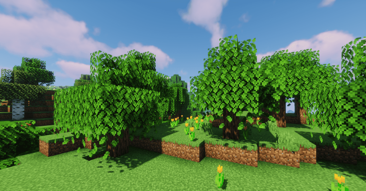 Густой лес с улучшенной листвой в Minecraft благодаря Spryzeen's текстурам