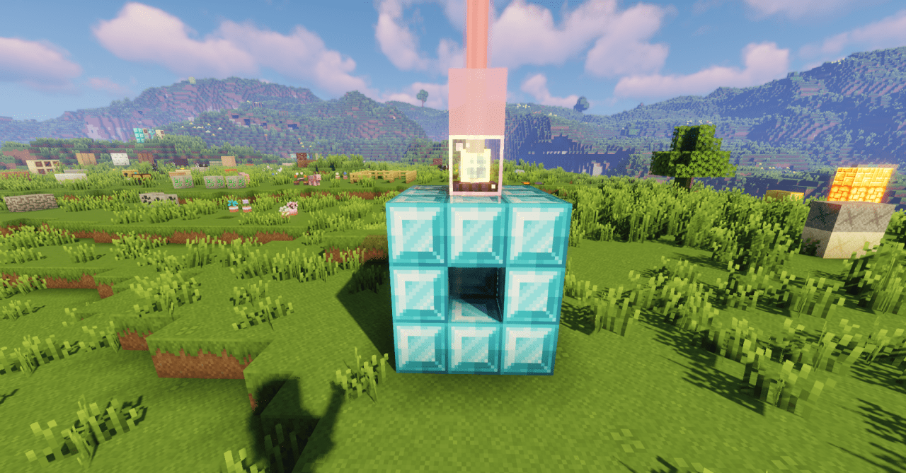 Детализированные текстуры блоков в Minecraft с паком Squareful
