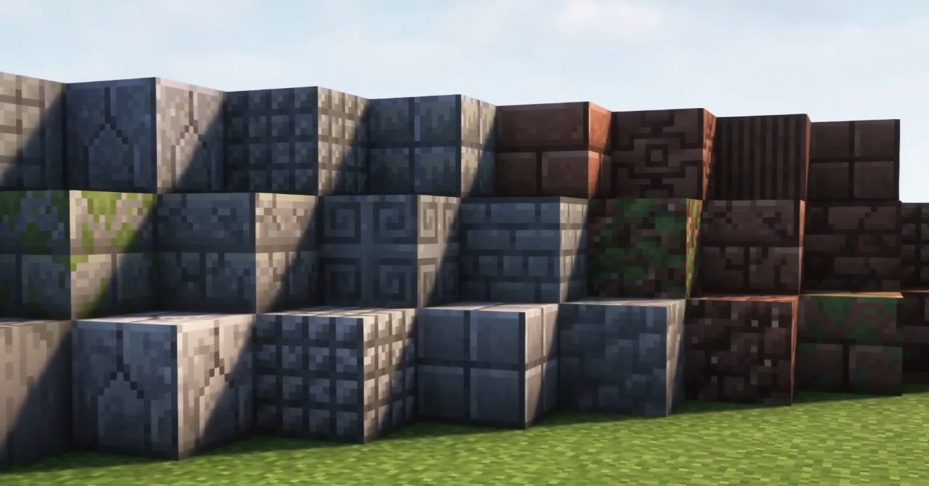 Готовые постройки с использованием декоративных блоков Stoneworks в Minecraft