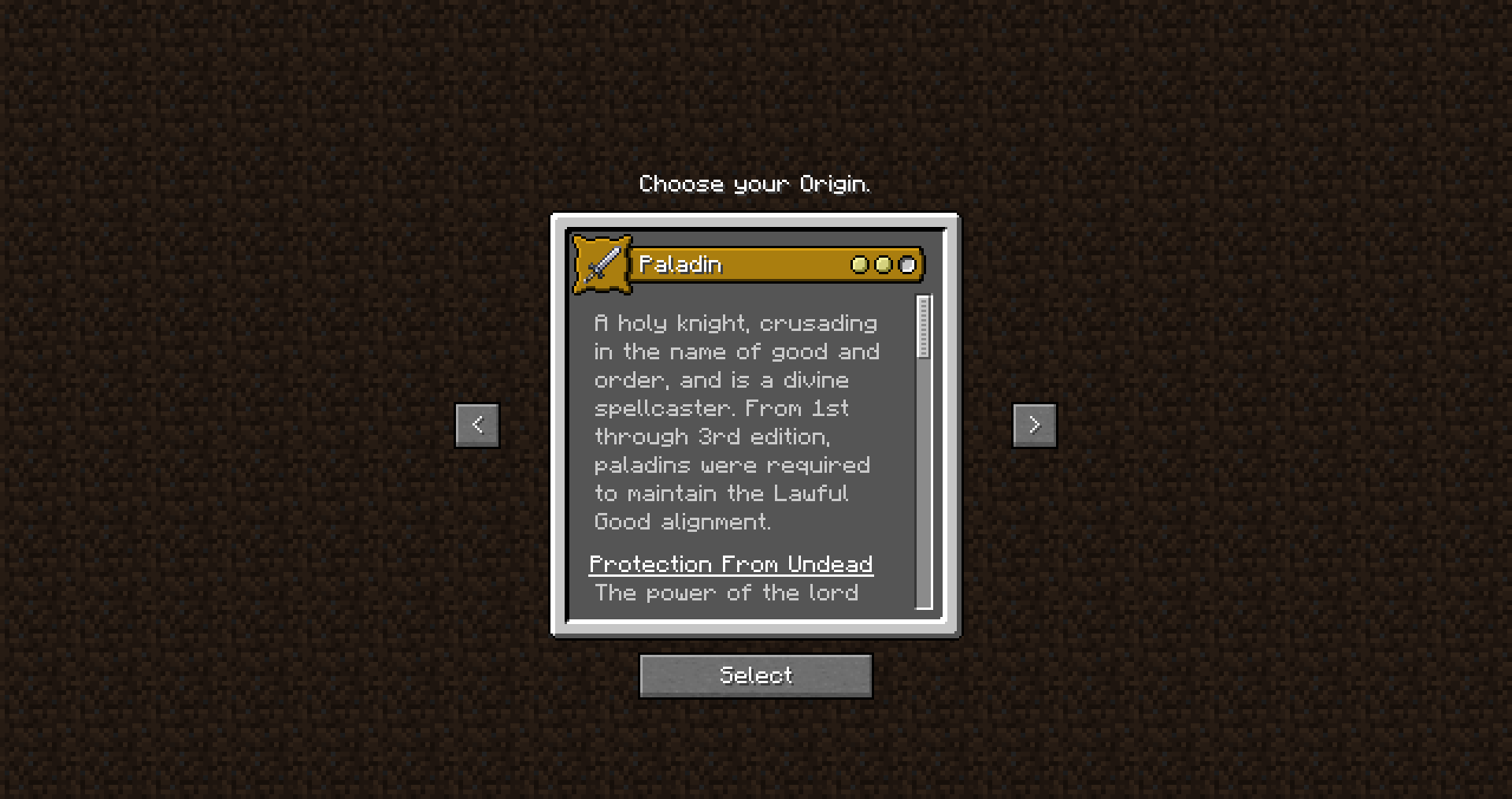 Игрок использует способности Strictly Origins Mod в Minecraft