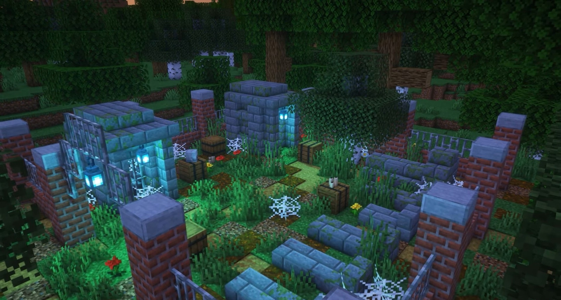 Пример новой деревни из Structory Mod в Minecraft с уникальной архитектурой