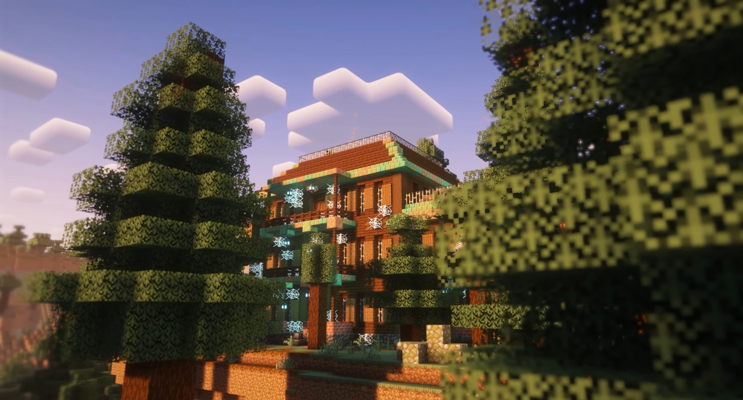 Пример подземного убежища, сгенерированного модом Structory в Minecraft