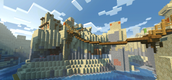 Готовый мегапроект в Minecraft — огромный замок с детализированными стенами