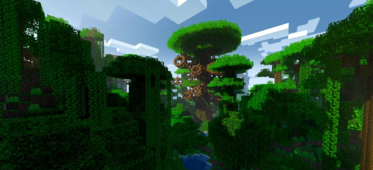 Детализированная трава и реалистичные облака в Minecraft с применением шейдеров