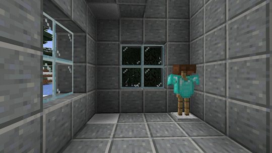 Анимация работы лифта в Minecraft: игрок прыгает и поднимается на этаж выше