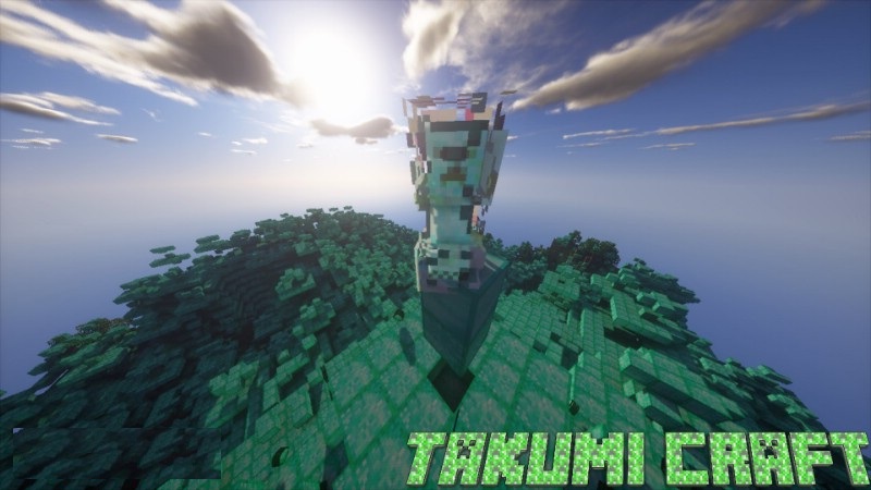 Игрок в новой броне сражается с уникальными криперами из Takumi Craft